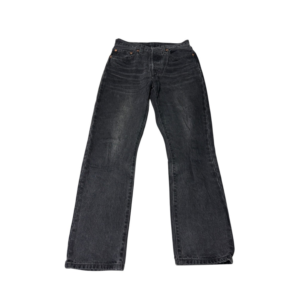 Levis Premium Big E 501 Original Fit Jeans Washed Black Denim W26 L28 12501-0432